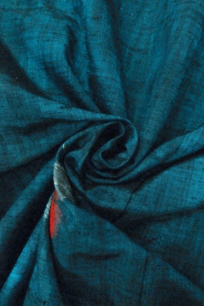 画像11: O0329D 女性用紬  シルク（正絹） 藍, 椿 【中古】【USED】【リサイクル】 ★★★★☆【O0329D】 (11)