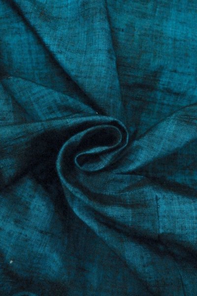 画像12: O0329D 女性用紬  シルク（正絹） 藍, 椿 【中古】【USED】【リサイクル】 ★★★★☆【O0329D】 (12)