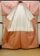 画像2: O0329E 女性用紬  シルク（正絹） 薄い珊瑚色, もみじ 【中古】【USED】【リサイクル】 ★★☆☆☆【O0329E】 (2)