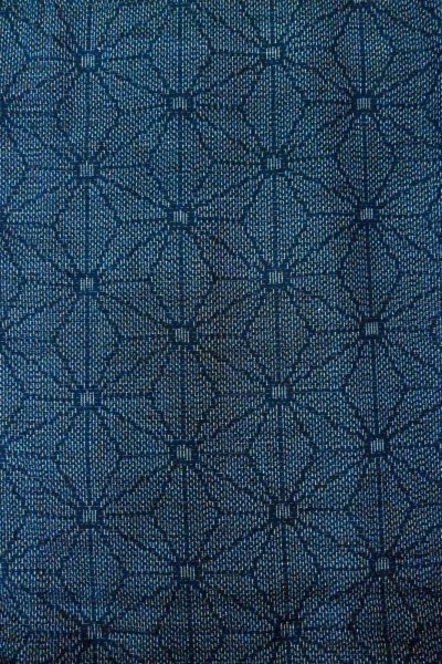 画像4: O0329G 女性用紬  シルク（正絹） 藍, 麻の葉 【中古】【USED】【リサイクル】 ★★★☆☆【O0329G】 (4)