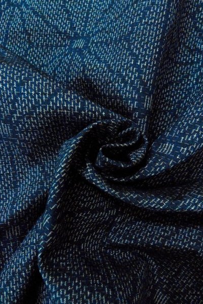 画像11: O0329G 女性用紬  シルク（正絹） 藍, 麻の葉 【中古】【USED】【リサイクル】 ★★★☆☆【O0329G】 (11)