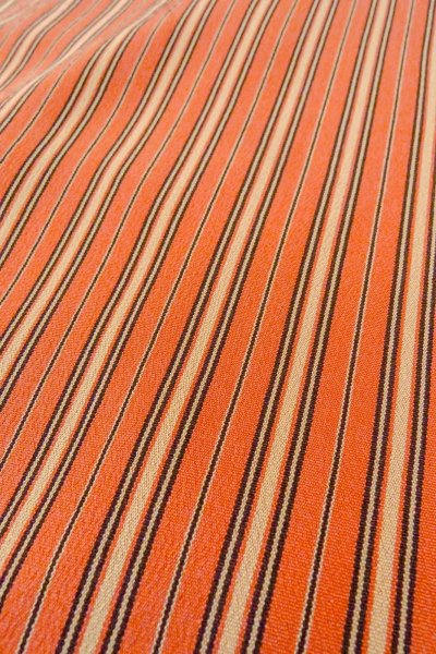 画像8: O0419B 女性用織  シルク（正絹） 淡い橙色, 縞 【中古】【USED】【リサイクル】 ★★★★☆【O0419B】 (8)