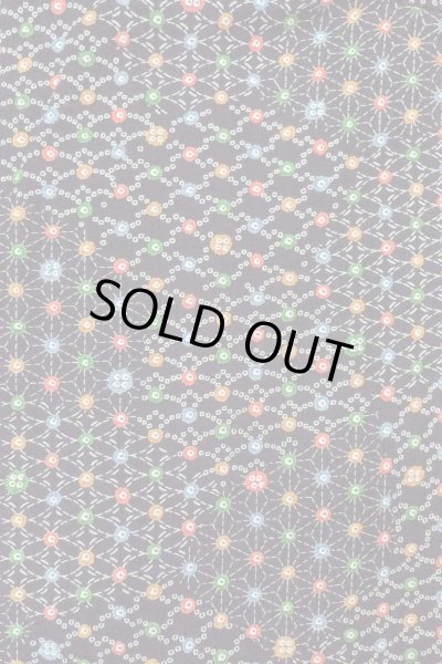 画像3: O0419C 女性用小紋  シルク（正絹） 黒, 麻の葉 【中古】【USED】【リサイクル】 ★★★☆☆【O0419C】 (3)