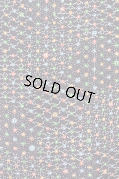 画像4: O0419C 女性用小紋  シルク（正絹） 黒, 麻の葉 【中古】【USED】【リサイクル】 ★★★☆☆【O0419C】 (4)