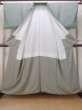 画像2: O0419G 女性用小紋  シルク（正絹） 淡い緑み水色, 花 【中古】【USED】【リサイクル】 ★★☆☆☆【O0419G】 (2)