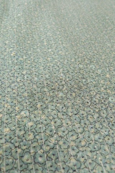 画像10: O0419G 女性用小紋  シルク（正絹） 淡い緑み水色, 花 【中古】【USED】【リサイクル】 ★★☆☆☆【O0419G】 (10)