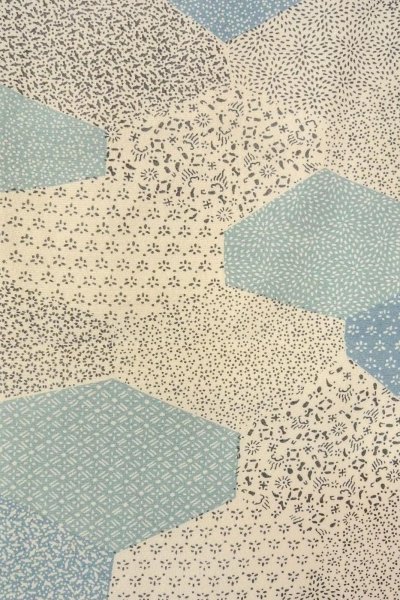 画像5: O0419H 女性用小紋  シルク（正絹） オフ　ホワイト, 花 【中古】【USED】【リサイクル】 ★★☆☆☆【O0419H】 (5)