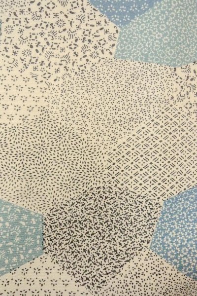 画像7: O0419H 女性用小紋  シルク（正絹） オフ　ホワイト, 花 【中古】【USED】【リサイクル】 ★★☆☆☆【O0419H】 (7)