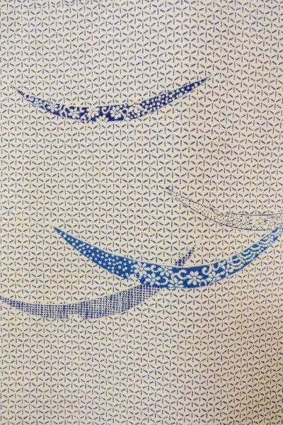 画像5: O0419I 女性用小紋  シルク（正絹） オフ　ホワイト, 芝草 【中古】【USED】【リサイクル】 ★☆☆☆☆【O0419I】 (5)