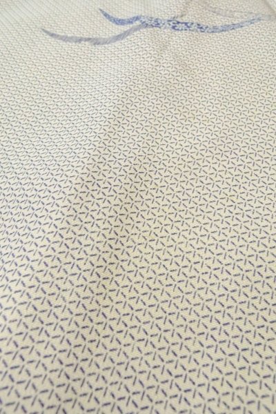 画像8: O0419I 女性用小紋  シルク（正絹） オフ　ホワイト, 芝草 【中古】【USED】【リサイクル】 ★☆☆☆☆【O0419I】 (8)