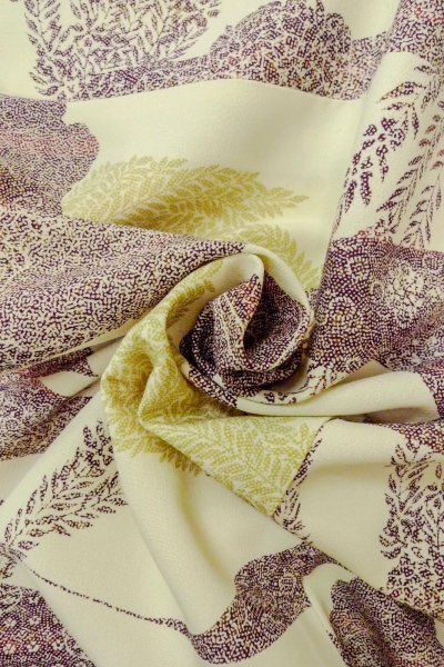 画像11: O0419J 女性用小紋  シルク（正絹） オフ　ホワイト, 花 【中古】【USED】【リサイクル】 ★★★☆☆【O0419J】 (11)