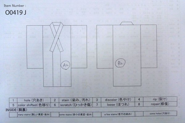 画像13: O0419J 女性用小紋  シルク（正絹） オフ　ホワイト, 花 【中古】【USED】【リサイクル】 ★★★☆☆【O0419J】 (13)