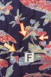 画像19: O0419L 女性用小紋  シルク（正絹） 深い藍, ぼたん 【中古】【USED】【リサイクル】 ★★☆☆☆【O0419L】 (19)
