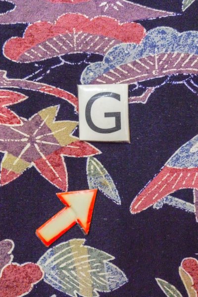 画像20: O0419L 女性用小紋  シルク（正絹） 深い藍, ぼたん 【中古】【USED】【リサイクル】 ★★☆☆☆【O0419L】 (20)