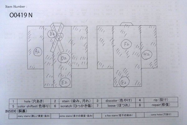 画像13: O0419N 女性用小紋  シルク（正絹） オフ　ホワイト, ぼたん 【中古】【USED】【リサイクル】 ★☆☆☆☆【O0419N】 (13)