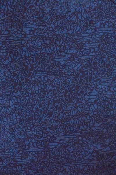 画像3: O0419O 女性用小紋  シルク（正絹） 深い藍, 菊 【中古】【USED】【リサイクル】 ★★★☆☆【O0419O】 (3)