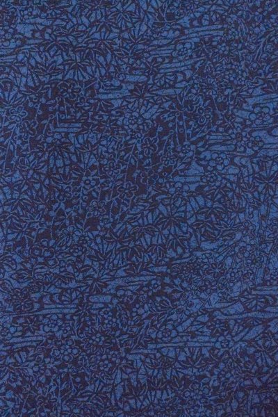 画像4: O0419O 女性用小紋  シルク（正絹） 深い藍, 菊 【中古】【USED】【リサイクル】 ★★★☆☆【O0419O】 (4)