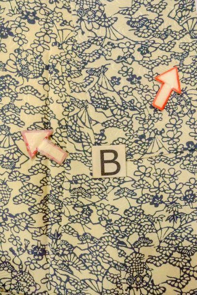 画像15: O0419P 女性用小紋  シルク（正絹） アイボリー, 花 【中古】【USED】【リサイクル】 ★★☆☆☆【O0419P】 (15)