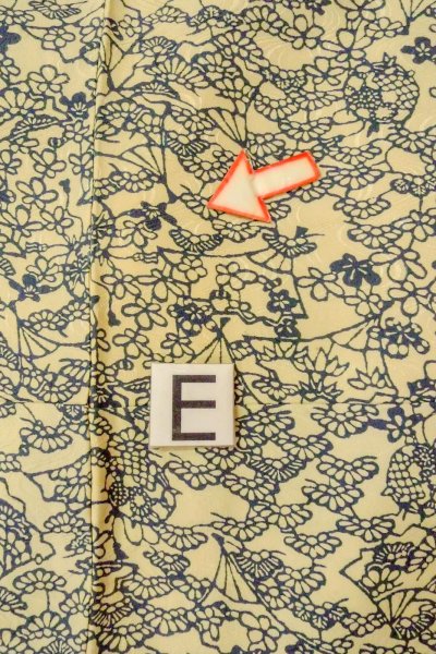 画像18: O0419P 女性用小紋  シルク（正絹） アイボリー, 花 【中古】【USED】【リサイクル】 ★★☆☆☆【O0419P】 (18)