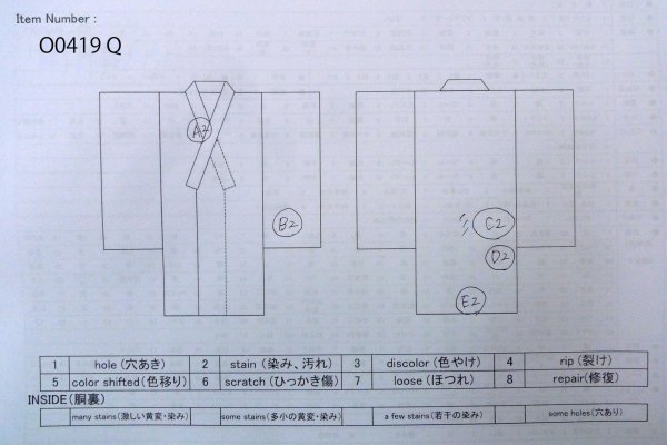 画像13: O0419Q 女性用小紋  シルク（正絹） 白, 梅 【中古】【USED】【リサイクル】 ★★★☆☆【O0419Q】 (13)