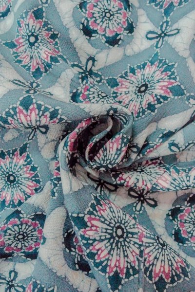 画像11: O0419R 女性用小紋  シルク（正絹） 淡い灰色, 花 【中古】【USED】【リサイクル】 ★★☆☆☆【O0419R】 (11)