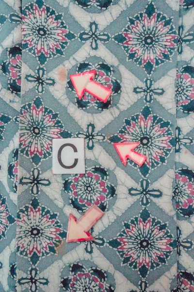 画像16: O0419R 女性用小紋  シルク（正絹） 淡い灰色, 花 【中古】【USED】【リサイクル】 ★★☆☆☆【O0419R】 (16)