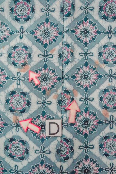 画像17: O0419R 女性用小紋  シルク（正絹） 淡い灰色, 花 【中古】【USED】【リサイクル】 ★★☆☆☆【O0419R】 (17)