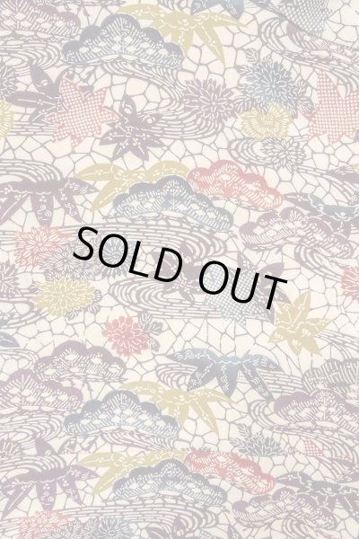 画像3: O0419S 女性用小紋  シルク（正絹） オフ　ホワイト, 菊 【中古】【USED】【リサイクル】 ★★★☆☆【O0419S】 (3)