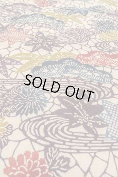 画像10: O0419S 女性用小紋  シルク（正絹） オフ　ホワイト, 菊 【中古】【USED】【リサイクル】 ★★★☆☆【O0419S】 (10)