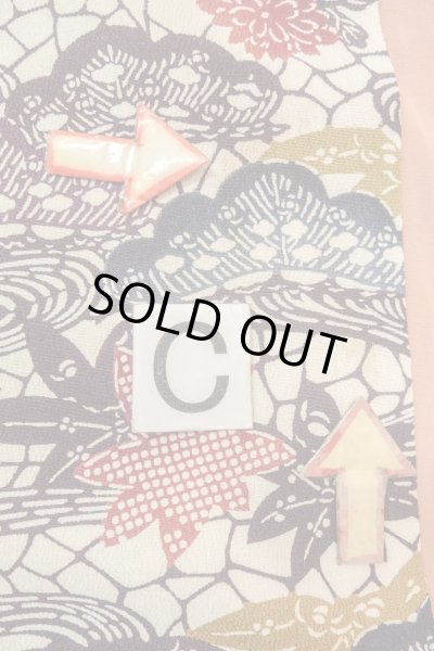 画像16: O0419S 女性用小紋  シルク（正絹） オフ　ホワイト, 菊 【中古】【USED】【リサイクル】 ★★★☆☆【O0419S】 (16)