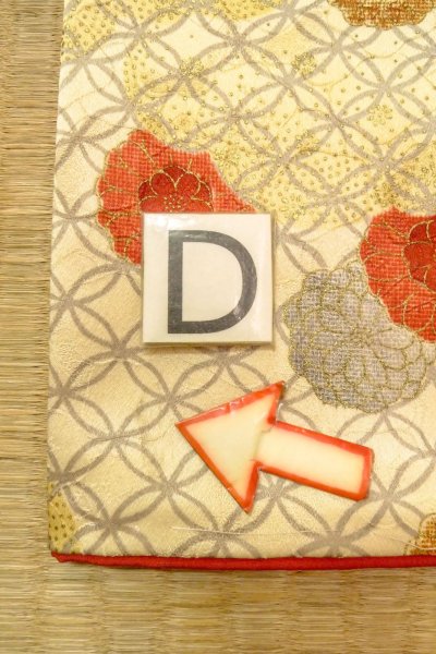 画像16: O0419U 女性用小紋  シルク（正絹） 淡い黄色, 花 【中古】【USED】【リサイクル】 ★★★☆☆【O0419U】 (16)