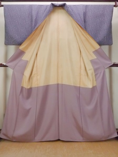 画像2: O0419V 女性用小紋  シルク（正絹） 紫色, 花 【中古】【USED】【リサイクル】 ★★★★☆【O0419V】 (2)