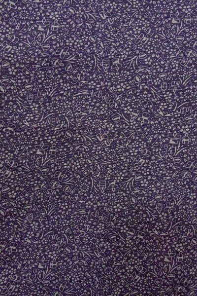 画像5: O0419V 女性用小紋  シルク（正絹） 紫色, 花 【中古】【USED】【リサイクル】 ★★★★☆【O0419V】 (5)