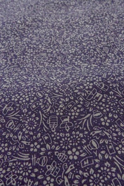 画像9: O0419V 女性用小紋  シルク（正絹） 紫色, 花 【中古】【USED】【リサイクル】 ★★★★☆【O0419V】 (9)