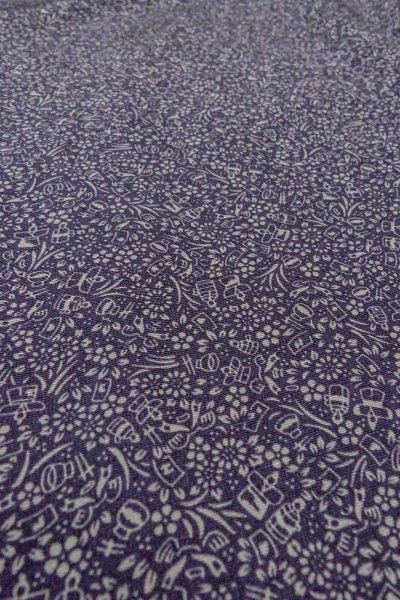 画像10: O0419V 女性用小紋  シルク（正絹） 紫色, 花 【中古】【USED】【リサイクル】 ★★★★☆【O0419V】 (10)