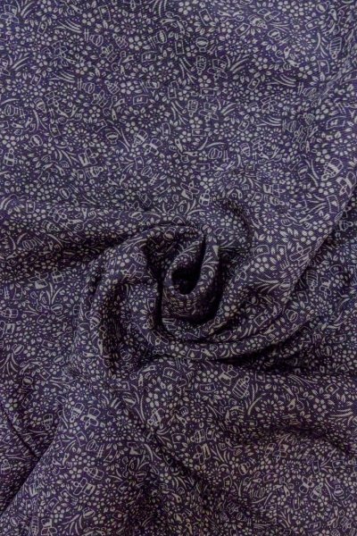 画像11: O0419V 女性用小紋  シルク（正絹） 紫色, 花 【中古】【USED】【リサイクル】 ★★★★☆【O0419V】 (11)
