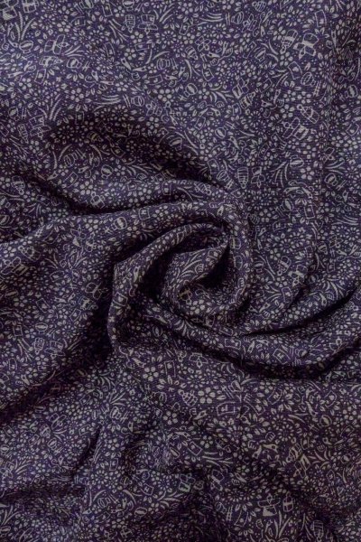 画像12: O0419V 女性用小紋  シルク（正絹） 紫色, 花 【中古】【USED】【リサイクル】 ★★★★☆【O0419V】 (12)