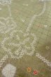 画像10: O0419Y 女性用小紋  シルク（正絹） 光沢のある淡いオリーブ, 花 【中古】【USED】【リサイクル】 ★★☆☆☆【O0419Y】 (10)
