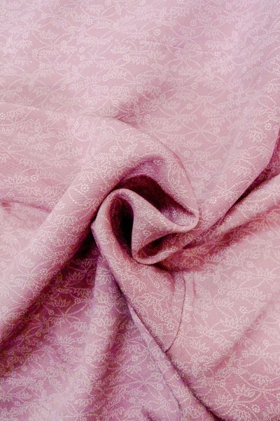 画像11: O0419Z 女性用小紋 江戸小紋 シルク（正絹） 灰色がかった桃色, 花 【中古】【USED】【リサイクル】 ★★☆☆☆【O0419Z】 (11)