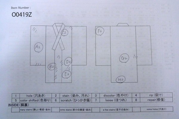 画像13: O0419Z 女性用小紋 江戸小紋 シルク（正絹） 灰色がかった桃色, 花 【中古】【USED】【リサイクル】 ★★☆☆☆【O0419Z】 (13)