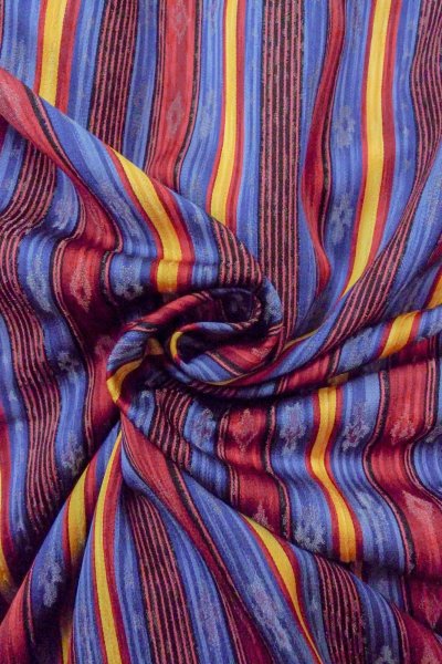 画像12: O0420A 女性用織  シルク（正絹） マルチカラー, 縞 【中古】【USED】【リサイクル】 ★★★☆☆【O0420A】 (12)