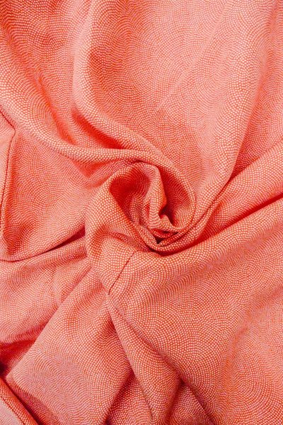 画像14: O0420B 女性用小紋 江戸小紋 シルク（正絹） 朱赤, 小さな点々 【中古】【USED】【リサイクル】 ★★★☆☆【O0420B】 (14)