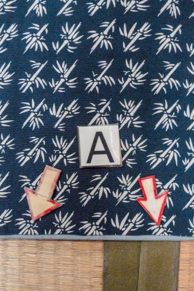 画像9: O0420E 女性用小紋  シルク（正絹） 藍, 竹 【中古】【USED】【リサイクル】 ★★☆☆☆【O0420E】 (9)