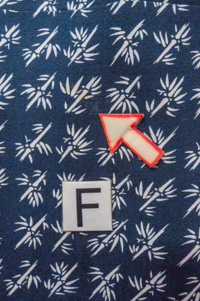 画像14: O0420E 女性用小紋  シルク（正絹） 藍, 竹 【中古】【USED】【リサイクル】 ★★☆☆☆【O0420E】 (14)