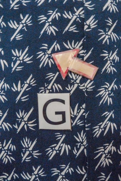 画像15: O0420E 女性用小紋  シルク（正絹） 藍, 竹 【中古】【USED】【リサイクル】 ★★☆☆☆【O0420E】 (15)