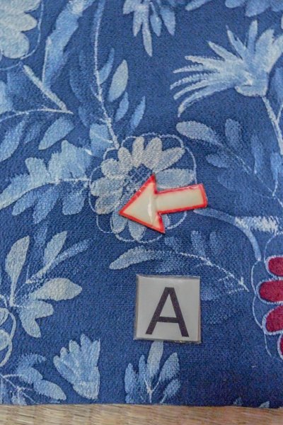 画像14: O0420G 女性用小紋  シルク（正絹） 青, 花 【中古】【USED】【リサイクル】 ★★★☆☆【O0420G】 (14)