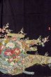 画像6: O0509A 女性用留袖 加賀友禅 シルク（正絹） 黒, ぼたん 【中古】【USED】【リサイクル】 ★★★☆☆【O0509A】 (6)