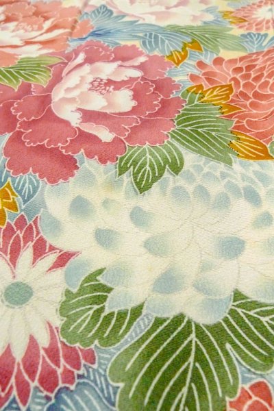 画像14: O0509A 女性用留袖 加賀友禅 シルク（正絹） 黒, ぼたん 【中古】【USED】【リサイクル】 ★★★☆☆【O0509A】 (14)