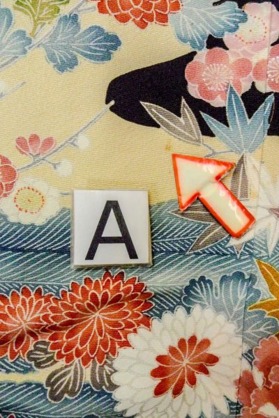 画像23: O0509A 女性用留袖 加賀友禅 シルク（正絹） 黒, ぼたん 【中古】【USED】【リサイクル】 ★★★☆☆【O0509A】 (23)