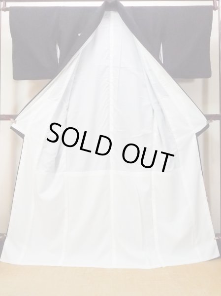 画像3: O0509B 女性用留袖  化繊 黒, 桜 【中古】【USED】【リサイクル】 ★★★★☆【O0509B】 (3)